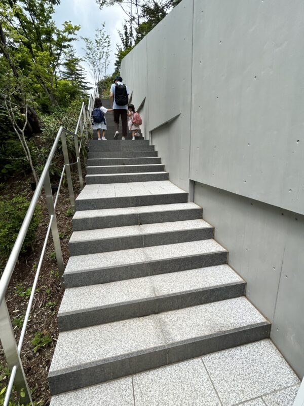 これは西の河原公園から専用トンネルへ向かう途中の階段